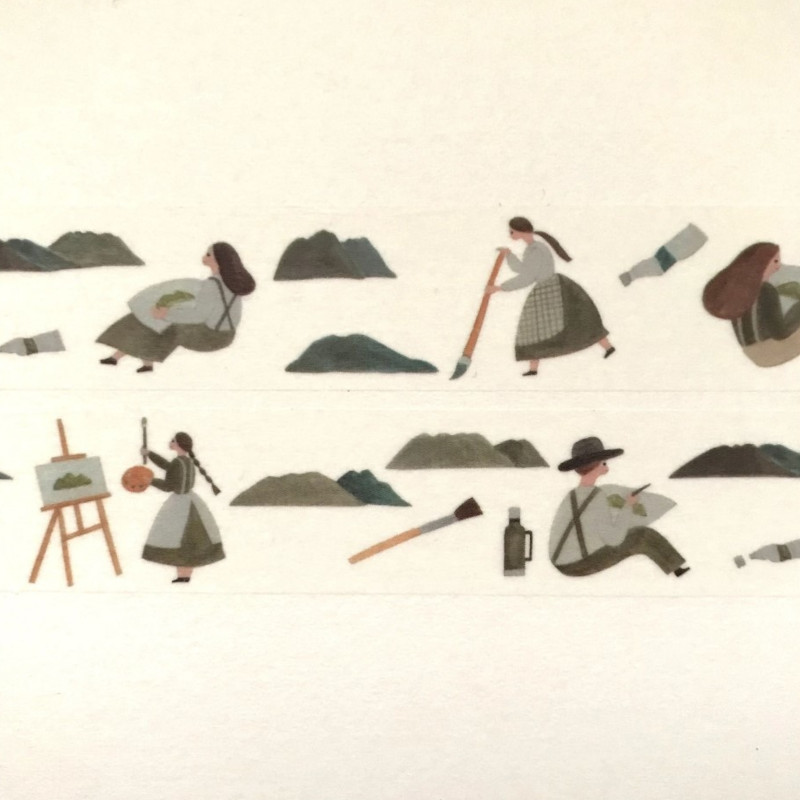 Necktie Masking Tape [mt20-16] - Mountain Sketch